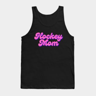 Hockey Mom Pink and Purple Script Text Tank Top